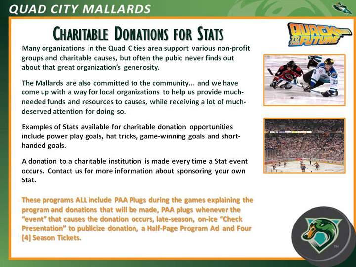 Charitable Donations for Stats