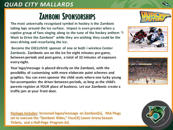 Zamboni Sponsorship